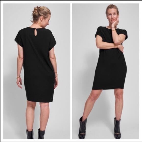NEW Universal Standard Isabelle Luxe Black Sheath Shirt Dress Size 2XS- US 6-8 - Picture 1 of 9